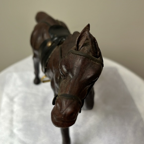 Vintage Horse‎ Leather Wrapped Figurine Statue Equestrian - Picture 4 of 9